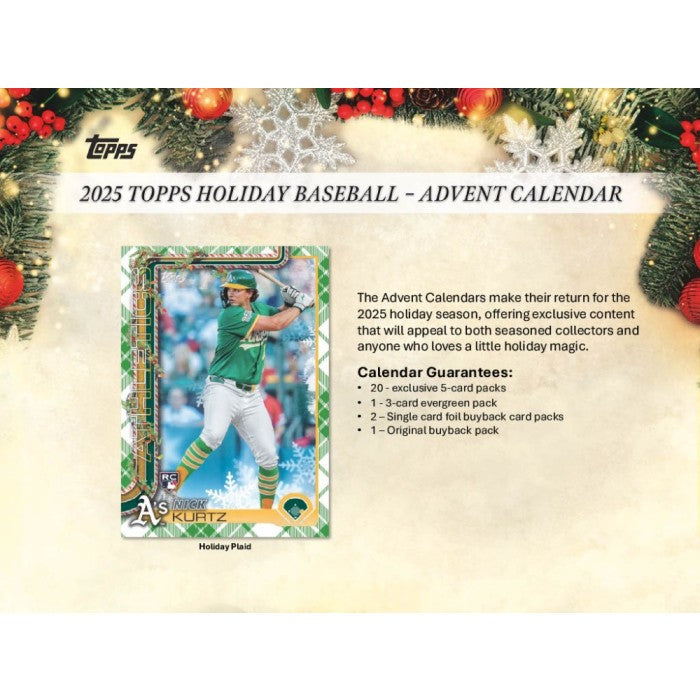 2025 Topps Holiday Baseball Advent Calendar Box