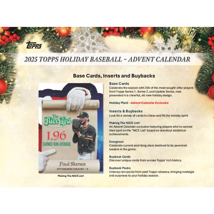 2025 Topps Holiday Baseball Advent Calendar Box