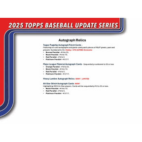 2025 Topps Update Series Baseball Jumbo Box