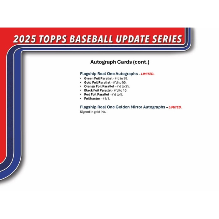 2025 Topps Update Series Baseball Hobby Box