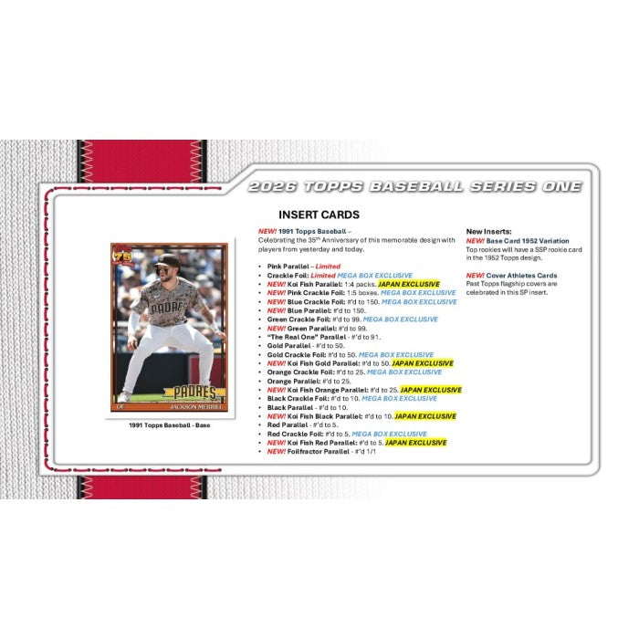 2026 Topps Series 1 Baseball Jumbo 6-Box Case