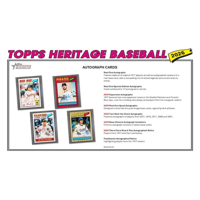 2026 Topps Heritage Baseball Hobby Box