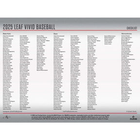 2025 Leaf Vivid Baseball Hobby Box