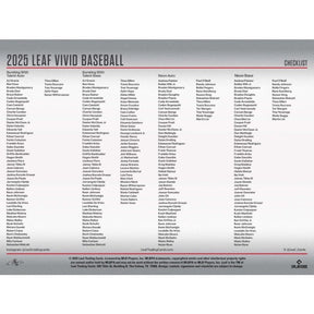 2025 Leaf Vivid Baseball Hobby Box