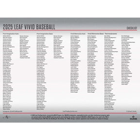 2025 Leaf Vivid Baseball Hobby Box