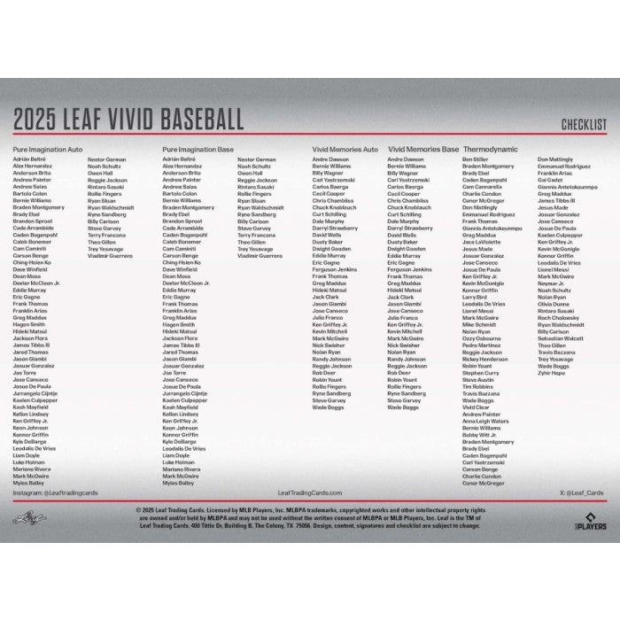 2025 Leaf Vivid Baseball Hobby Box