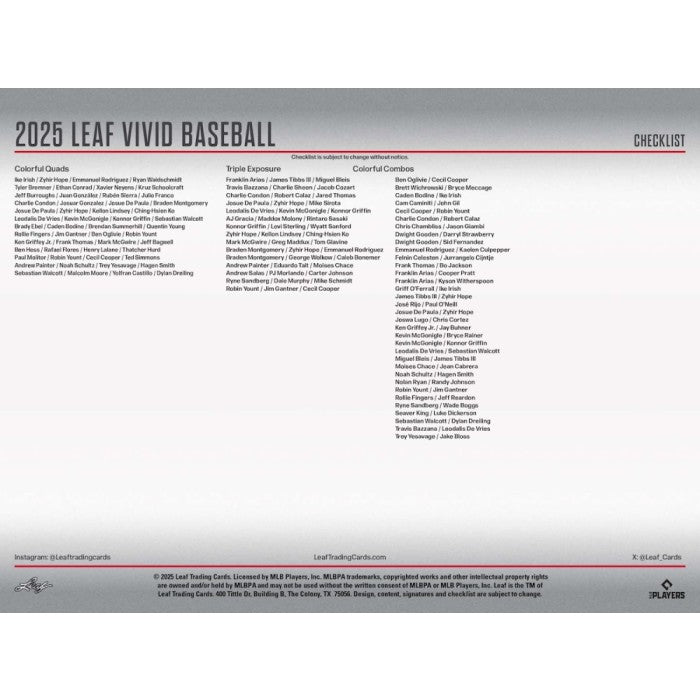 2025 Leaf Vivid Baseball Hobby Box