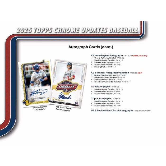 2025 Topps Chrome Update Series Baseball 7-Pack Blaster Box